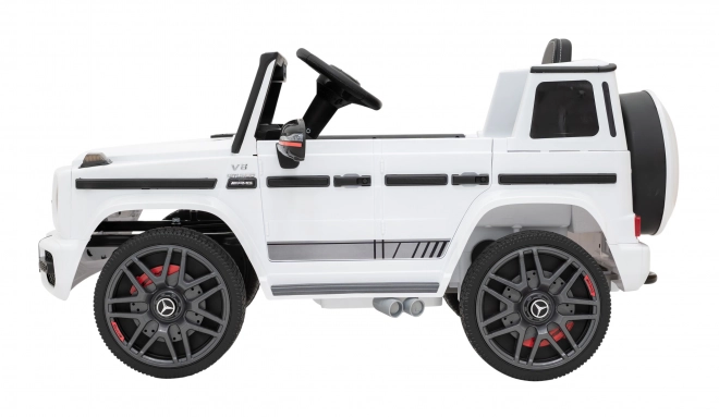 Mercedes AMG G63 voor kinderen wit + afstandsbediening + MP3 LED + langzame start + EVA + gordels