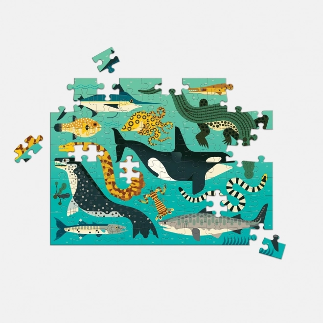 Mudpuppy Dubbelzijdige Puzzel Land- en Zeeroofdieren