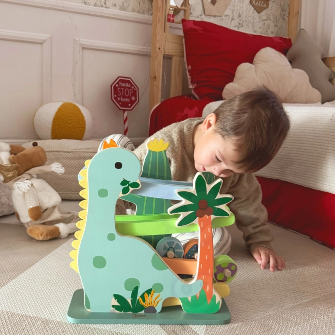 Klassieke houten dinosaurusbaan