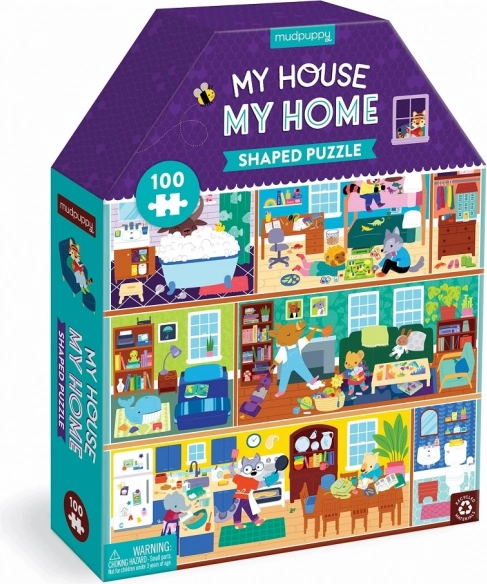 Puzzle coloré en forme de maison