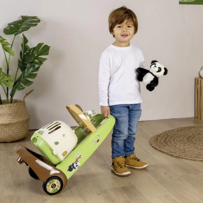 Dierenartsenwagen met panda en transportbox 2-in-1