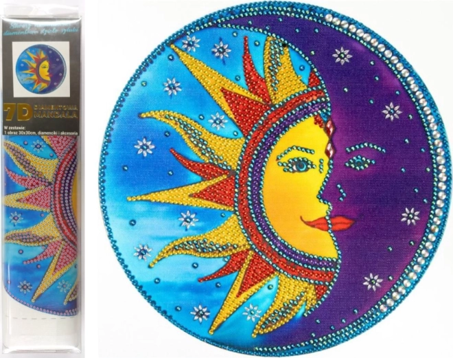 Peinture diamant 7D Soleil et Lune 30 × 30 cm