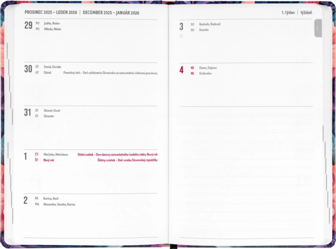 Notique agenda de 18 mois Petito Bouquet 2025-2026