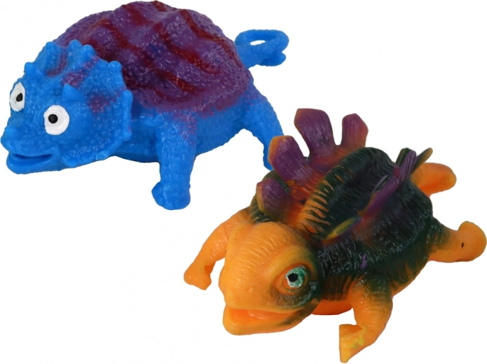Two cheerful dinosaur toys