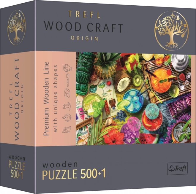Puzzle Colorful Cocktails TREFL Wood Craft Origin 501 Pieces