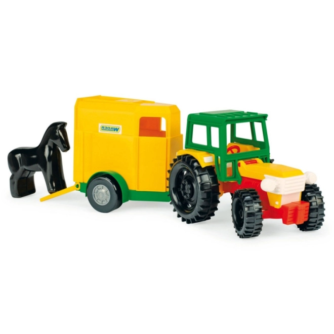 Opening trailer with ramp and horse figure