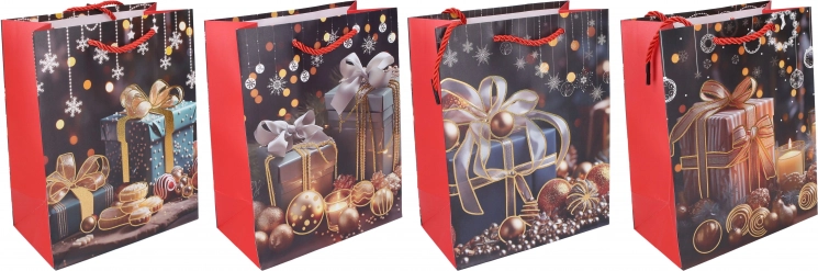 sac cadeau de Noël M 26 × 32 × 10 cm