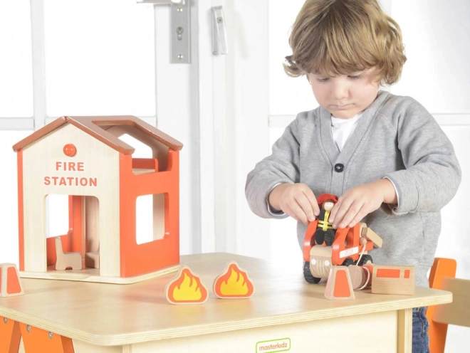 Houten mini brandweerkazerne Masterkidz