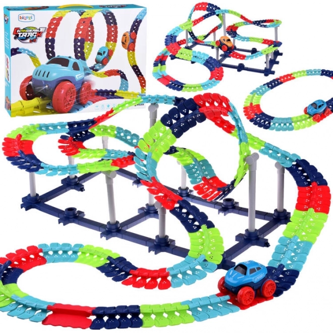 Lange flexibele racebaan + auto 291 onderdelen ZA4768