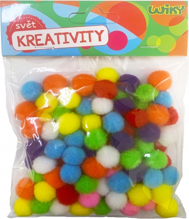 Pompons colorés 15 mm - lot de 100 pièces