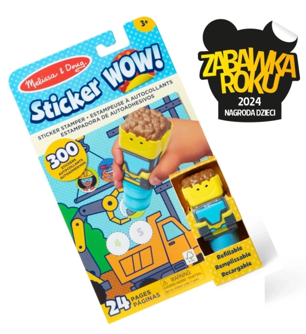 Sticker WOW! Aufkleberset mit Stempel Bagger