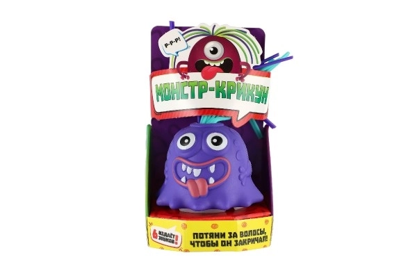 Monstre avec ventouse en plastique 7cm fonctionnant avec des piles avec son, lumière 3 couleurs en boîte de 12 pièces