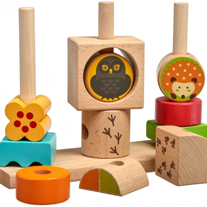Lucy & Leo Dag en Nacht - houten puzzel met patronen
