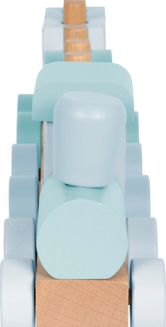Small Foot houten stapeltrein blauw