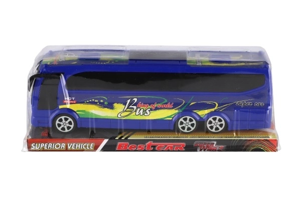 Plastic autobus 25cm met wrijvingsaandrijving in doosje