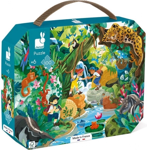 Janod suitcase puzzle Jungle Adventure 100 pieces