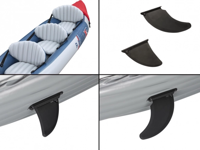 Opblaasbare kajak met dubbele wand Bestway Rapid X3 voor 3 personen met peddels en tas