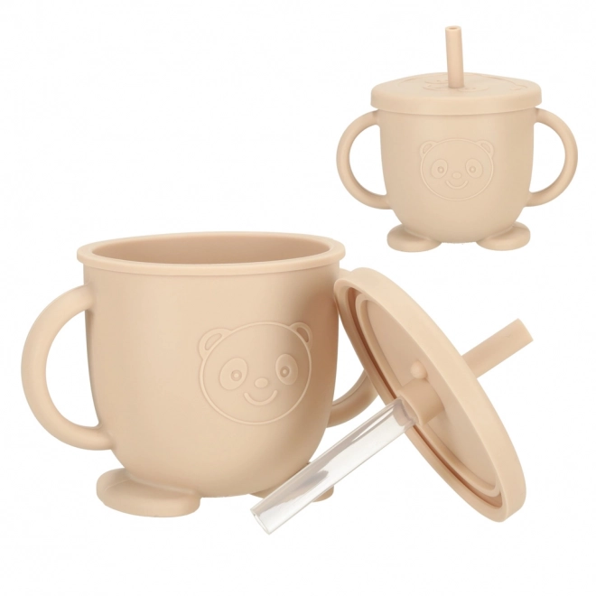 Siliconen babyset uil, 8 stuks, beige