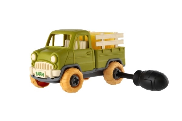 Camion à visser en plastique 14cm avec tournevis à roue libre dans une boîte 19x12x9cm