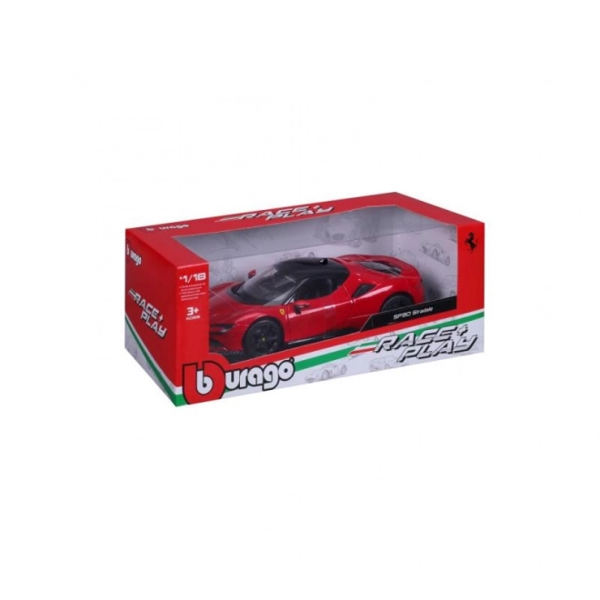 Metalen model Ferrari SF90 Stradale rood 1:18