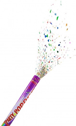 Krachtige salvo van kleurrijke confetti