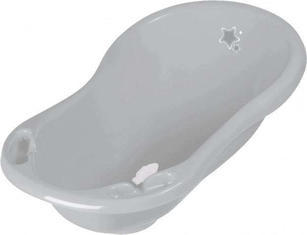 Baby Bath 84cm "Stars" with Plug, Grey