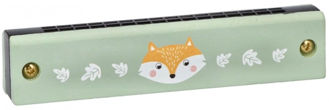 Green Accordion with Fox Motif