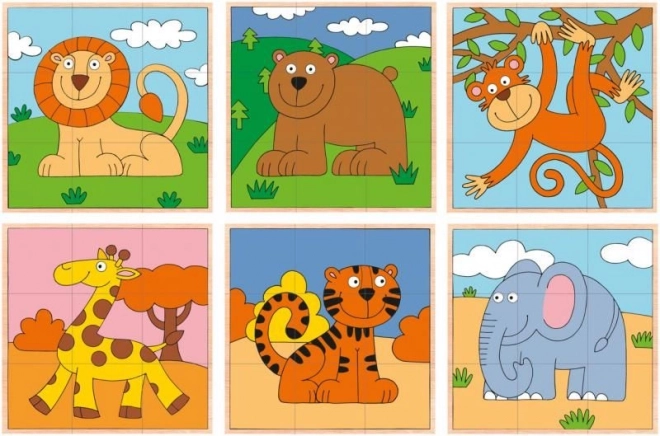 Kubus puzzel exotische dieren