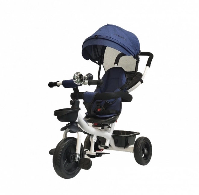 Draaibare driewieler 360 BT-13 Witte frame - donkerblauw