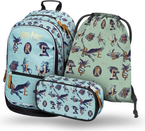 BAAGL 3-piece school set HARRY POTTER Fantastic Beasts – backpack, pencil case and drawstring bag