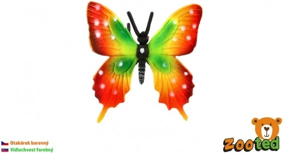 Plastic decorative butterfly Papilio, colorful, 6 cm