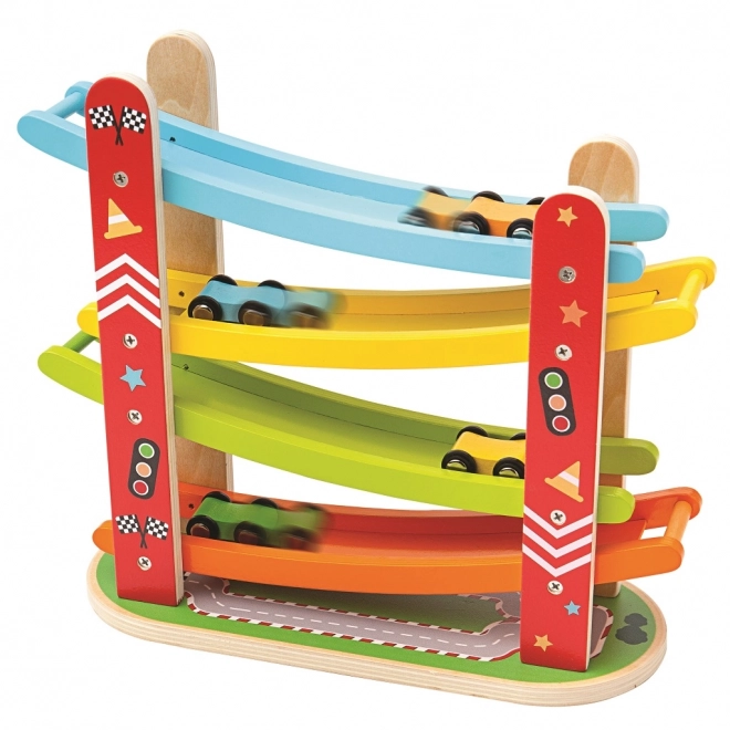 Holz-Rennbahn für Autos von Bigjigs Toys