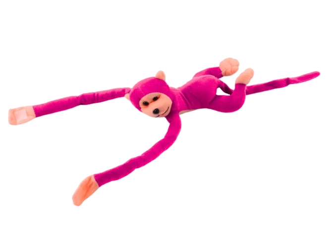 Pluchen mascotte aap met geluid donkerroze 60 cm