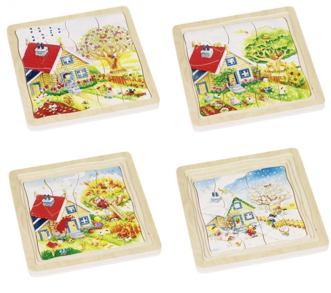 Ontwikkelbare houten puzzel Seizoenen