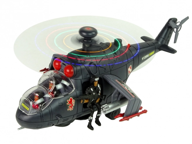 Helicopter with Huge Wings and Light Effects