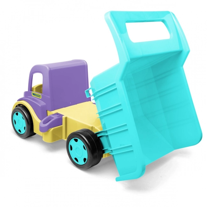 Grote paarse-turquoise kiepwagen Gigant Truck