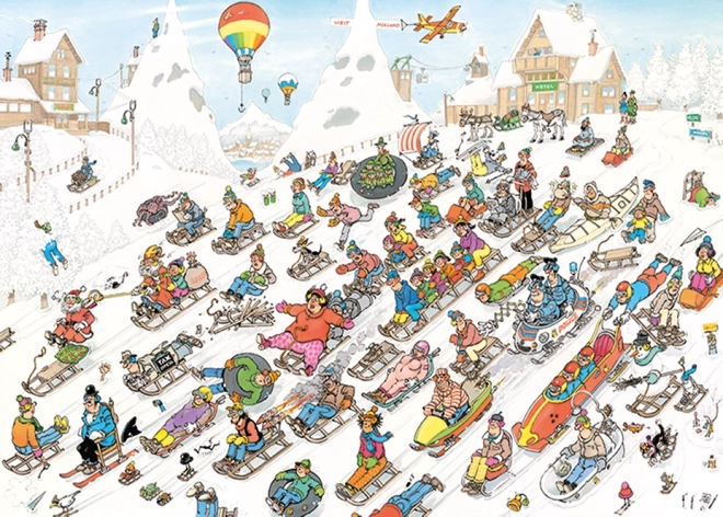 Puzzel Jan van Haasteren Alles gaat bergafwaarts 1000 stukjes