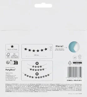 Banner voor babyshower sterren licht 290cm x 16,5cm – Lichtblauw