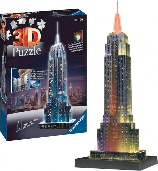 RAVENSBURGER Lichtgevend 3D-puzzel Nachteditie Empire State Building 216 stukjes