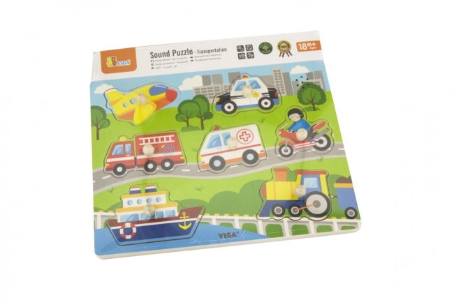 Holz-Sound-Puzzle Transportmittel Viga