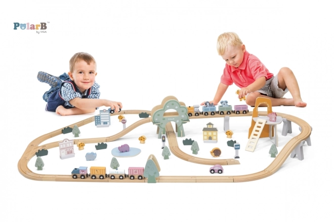 Viga PolarB Circuit de train en bois 90 pcs