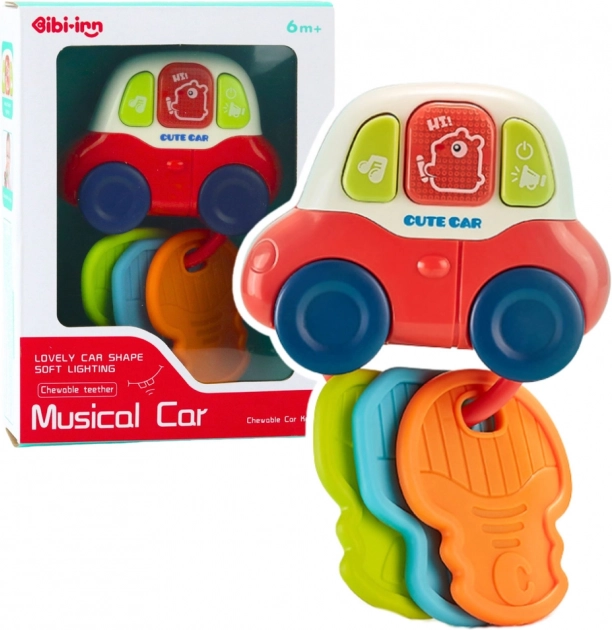 Voiture interactive avec anneaux de dentition et clés avec lumières et sons