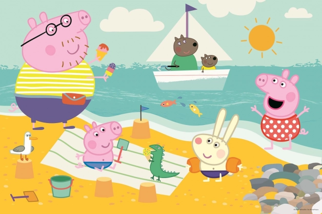 Dubbelzijdige puzzel Peppa Pig SUPER MAXI 24 stukjes