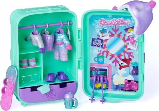 Suitcase with wardrobe for play anywhere
