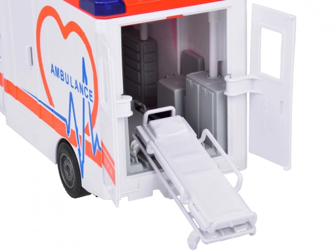 Interactieve ambulance met klapdeuren en licht- en geluidseffecten