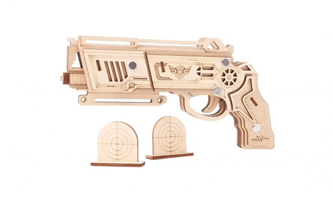 Houten 3D-puzzel Rubberen band Pistool Falcon natuur