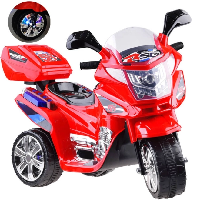 Moto de sport pour enfants avec éclairage LED coloré – Rouge