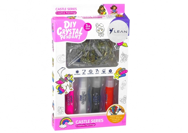 Hangers met glas-in-lood kleuren Fusing Paint 6 stuks.