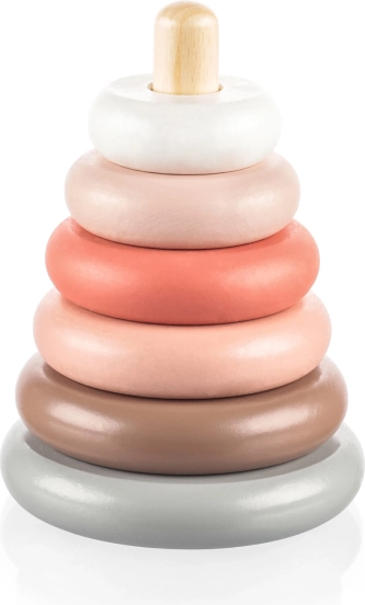 Wooden Stacking Rings, Pink