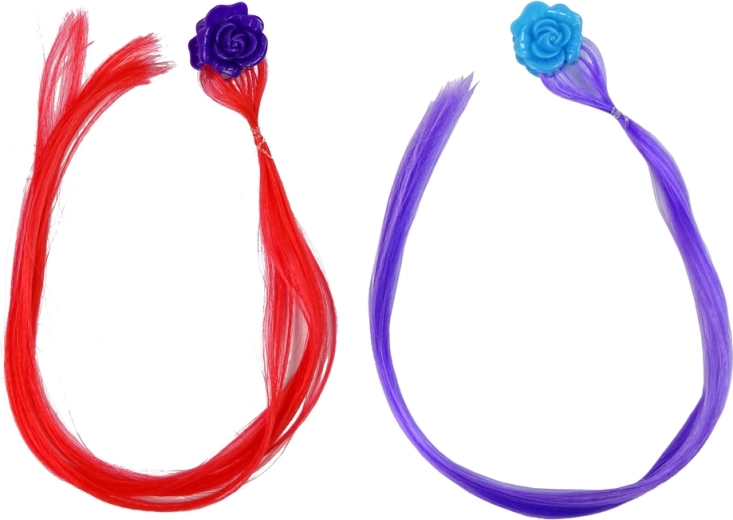 Gekleurde lokken met bloemenhaarklemmen